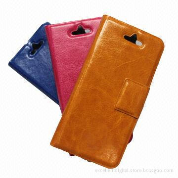 PU Leather Wallet Flip Cases for iPhone 5, Crazy Horse Pattern, OEM and ODM Orders Welcomed